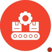 Conveyor System Glyph Shadow Icon vector