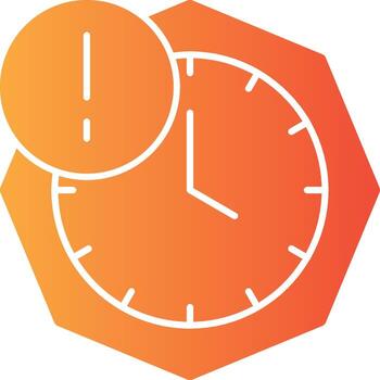 reloj con fecha límite sólido multi degradado icono vector