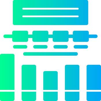 Bar Chart Solid Multi Gradient Icon vector