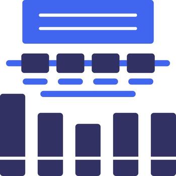 Bar Chart Solid Two Color Icon vector