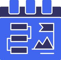 Milestone Solid Two Color Icon vector