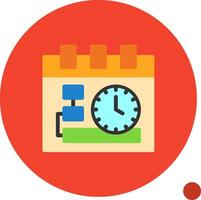 Deadline Flat Shadow Icon vector