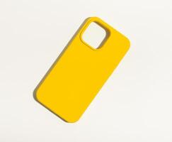 Yellow bright silicon phone case, smartphone protector photo