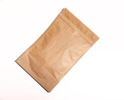 Kraft paper pouch, bag with zip lock, mockup photo