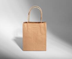 Kraft paper bag with handles, gift package, pack, sack photo