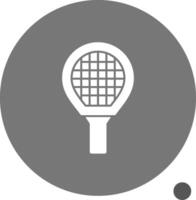 Tennis Racket Glyph Shadow Icon vector