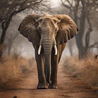 AI generated African wild elephant photo