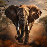 AI generated African wild elephant photo