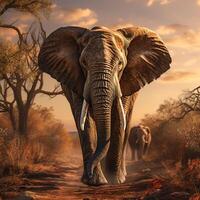 ai generado africano salvaje elefante foto