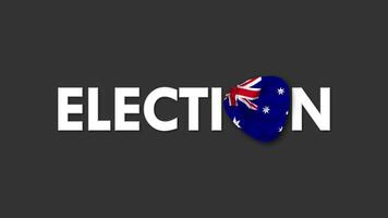 Australie drapeau avec élection texte sans couture boucle Contexte introduction, 3d le rendu video