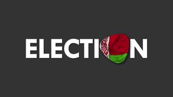 Belarus Flag with Election Text Seamless Looping Background Intro, 3D Rendering video