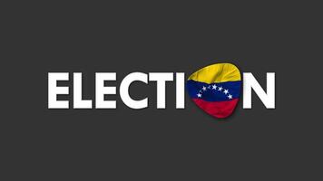 Bolivarian Republic of Venezuela Flag with Election Text Seamless Looping Background Intro, 3D Rendering video