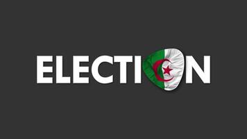 Algérie drapeau avec élection texte sans couture boucle Contexte introduction, 3d le rendu video