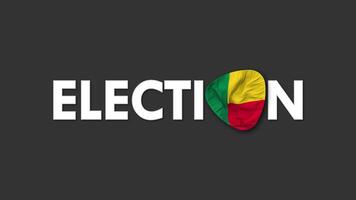 Bénin drapeau avec élection texte sans couture boucle Contexte introduction, 3d le rendu video