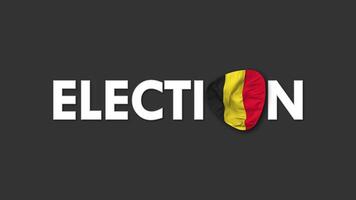 Belgien Flagge mit Wahl Text nahtlos Schleifen Hintergrund Einleitung, 3d Rendern video