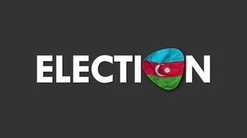 Azerbeidzjan vlag met verkiezing tekst naadloos looping achtergrond inleiding, 3d renderen video