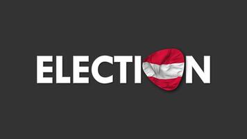 L'Autriche drapeau avec élection texte sans couture boucle Contexte introduction, 3d le rendu video