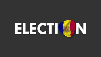 Andorra vlag met verkiezing tekst naadloos looping achtergrond inleiding, 3d renderen video