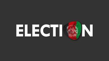 Afganistán bandera con elección texto sin costura bucle antecedentes introducción, 3d representación video