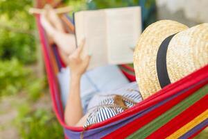 Relaxing Summer Reading in a Hammock photo