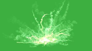 Fire bolts on green background video