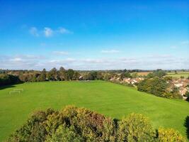 Aerial Footage of British Countryside Village Near Northampton City of England UK. October 25th, 2023 photo