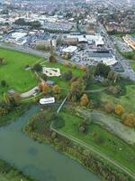 más hermosa aéreo imágenes de británico campo pueblo cerca Northampton ciudad de Inglaterra Reino Unido. octubre 25, 2023 foto