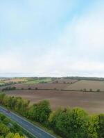 alto ángulo ver de británico campo paisaje a hitchin ciudad de Inglaterra Reino Unido foto