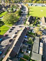 Aerial View of Residential District and Real Estate Homes at Hemel Hempstead City of England UK. November 5th, 2023 photo