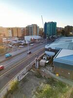 High Angle View of Buildings at City Centre and Downtown of Luton, England United Kingdom. Dec 1st, 2023 photo