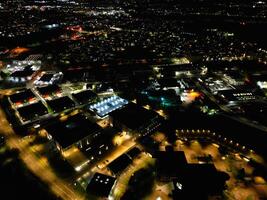 Aerial View of Illuminated Watford City of England UK at Night. March 3rd, 2024 photo