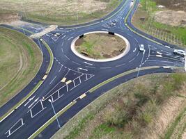 High Angle View of Arlesey Town of England UK. The Footage Was Captured During Cloudy and Rainy Day of Feb 28th, 2024 photo