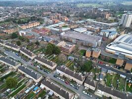High Angle View of Central Hatfield City of England, Great Britain. March 9th, 2024 photo