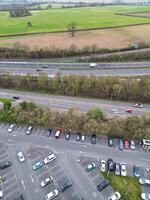 High Angle View of Central Hatfield City of England, Great Britain. March 9th, 2024 photo