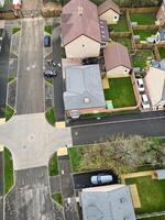 High Angle View of Arlesey Town of England UK. The Footage Was Captured During Cloudy and Rainy Day of Feb 28th, 2024 photo