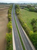 alto ángulo ver de británico campo paisaje a hitchin ciudad de Inglaterra Reino Unido foto