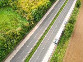 High Angle View of British Countryside Landscape at Hitchin City of England UK photo