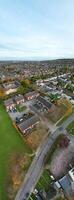 Aerial Vertical Panoramic View of Luton and Dunstable Town of England UK. November 13th, 2023 photo