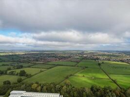 Most Beautiful Aerial Footage of British Countryside Village Near Northampton City of England UK. October 25th, 2023 photo