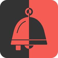 Ship bell Red Inverse Icon vector