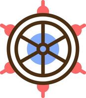 Ship wheel Color Filled Icon vector