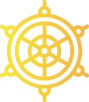 Ship wheel Linear Gradient Icon vector