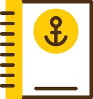 Ship log Yellow Lieanr Circle Icon vector