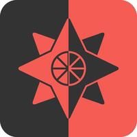 Mariner star Red Inverse Icon vector