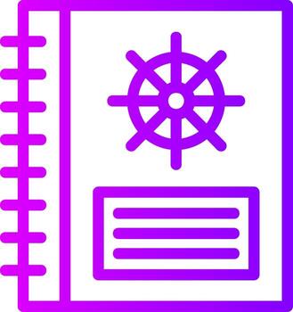 Captain logbook Linear Gradient Icon vector