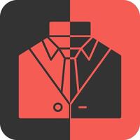 traje y Corbata representando profesional atuendo rojo inverso icono vector