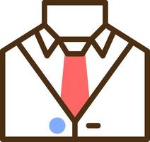 Suit and tie representing professional attire Color Filled Icon vector