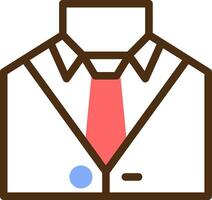 traje y Corbata representando profesional atuendo color lleno icono vector