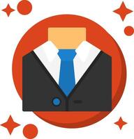 Suit and tie representing professional attire Tailed Color Icon vector