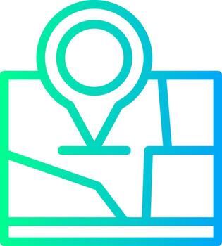 mapa marcador indicando el evento ubicación lineal degradado icono vector